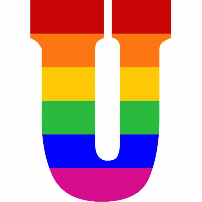 Regenbogen-Buchstabe U Fotoskulptur Ornament (Vorne)