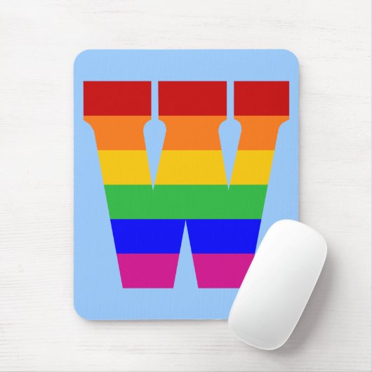 Regenbogen-Buchstabe W Mousepad (Mit Mouse)