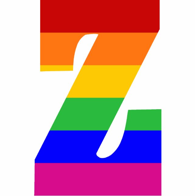 Regenbogen-Buchstabe Z Fotoskulptur Ornament (Vorne)