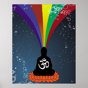 Regenbogen Buddha Poster