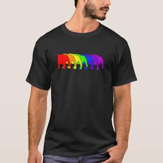 Regenbogen-Bulldogge T-Shirt (Vorderseite)