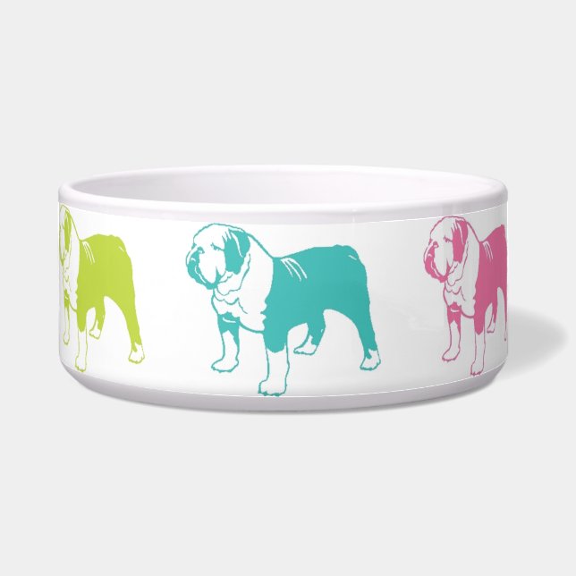 Regenbogen-Bulldoggenschüssel Napf (Vorderseite)