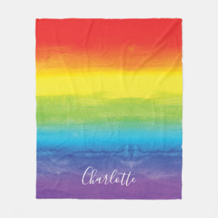 Regenbogen Bunte Helle Schrift Persönliche Moderne Fleecedecke