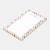 Regenbogen Bunte Karierte Personalisierte Post-it Klebezettel (angewinkelt)