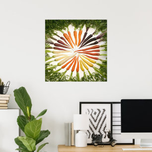 Regenbogen Bunte Karotten Quadratisches Poster