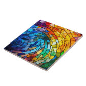 Regenbogen-Buntglas Fliese (Seite)
