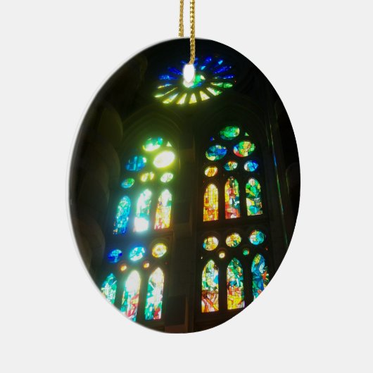 Regenbogen-Buntglas Keramik Ornament (Rechts)