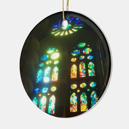 Regenbogen-Buntglas Keramik Ornament (Links)