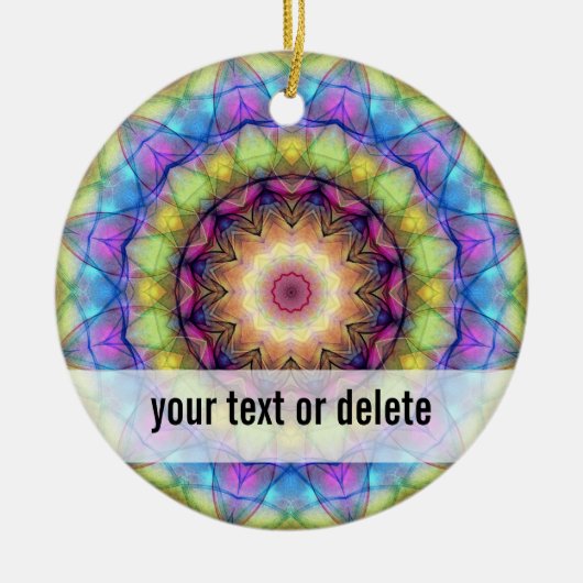 Regenbogen-Buntglas Keramikornament (Vorne)