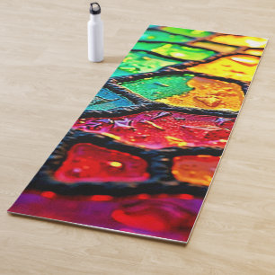 Regenbogen-Buntglas Nahaufnahme-Kunst Yogamatte