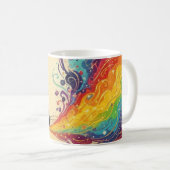 Regenbogen-Burst-Tasse Kaffeetasse (VorderseiteRechts)