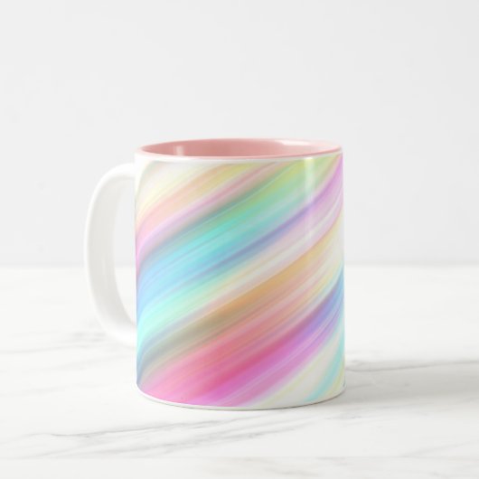 Regenbogen-Bürsten-Anschläge Zweifarbige Tasse (Vorderseite Links)