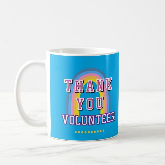 Regenbogen Business Freiwilliger Danke Blau Kaffeetasse (Links)