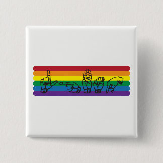 Regenbogen-Button ASL LGBTQ Button