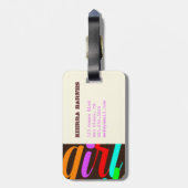 Regenbogen Cali Mädchen-Gepäckanhänger Gepäckanhänger (Rückseite vertikal)