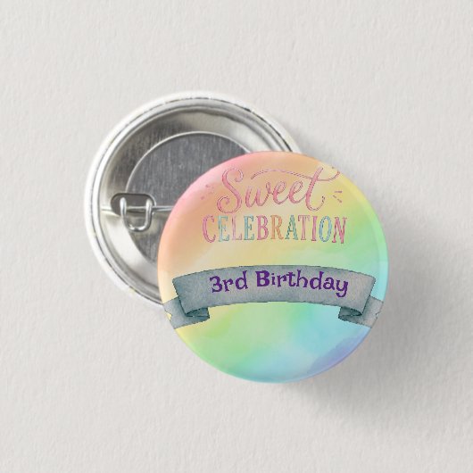 Regenbogen Candyland Geburtstagparty Untersetzer Button (Vorne & Hinten)