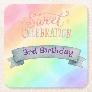 Regenbogen Candyland Geburtstagsparty Untersetzer