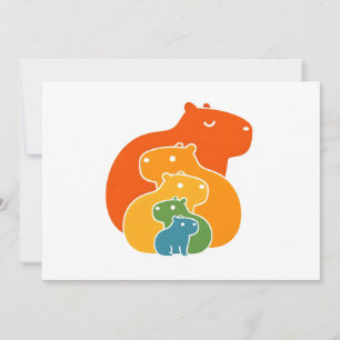 Regenbogen-Capybaras Dankeskarte