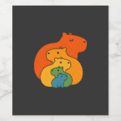 Regenbogen-Capybaras Weinetikett (Einzelnes Label)