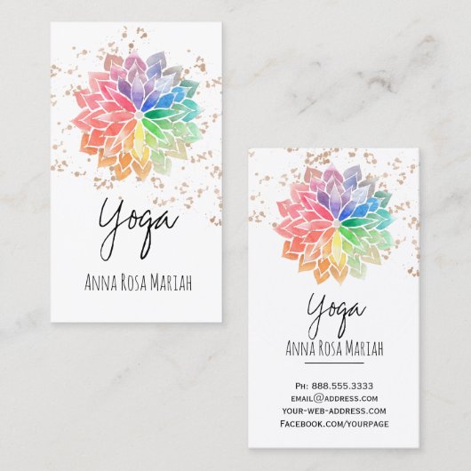 *~* Regenbogen Chakra Mandala-geistiger Visitenkarte (Vorne/Hinten)