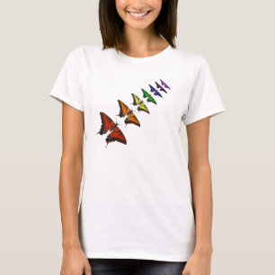 Regenbogen Chakra Schmetterlinge T-Shirt