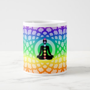 Regenbogen-Chakra-Yoga-Riesenbecher Heilige Geomet Jumbo-Tasse