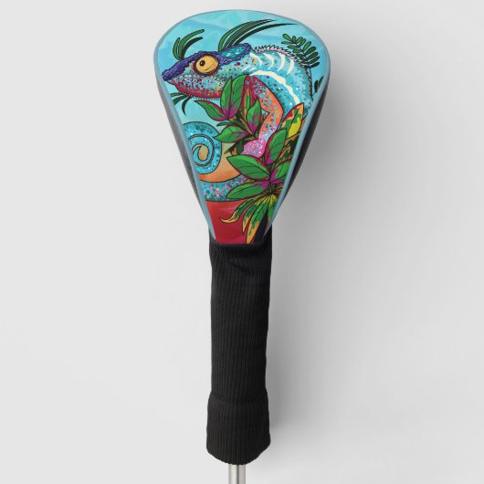 Regenbogen Chamäleon Golf Headcover (Vorderseite)