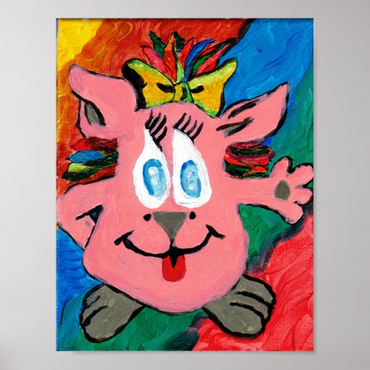 Regenbogen-Charakterposter-Papier (Halbglanz Poster (Vorne)