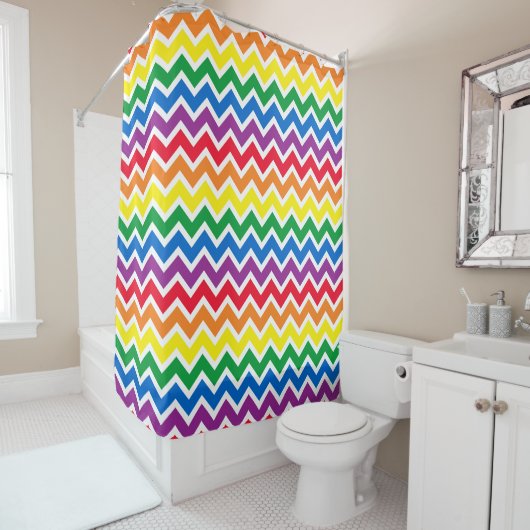 Regenbogen-Chevron Duschvorhang (Beispiel)