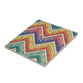 Regenbogen-Chevron-Mosaik – Farbige geometrische F Fliese (Seite)