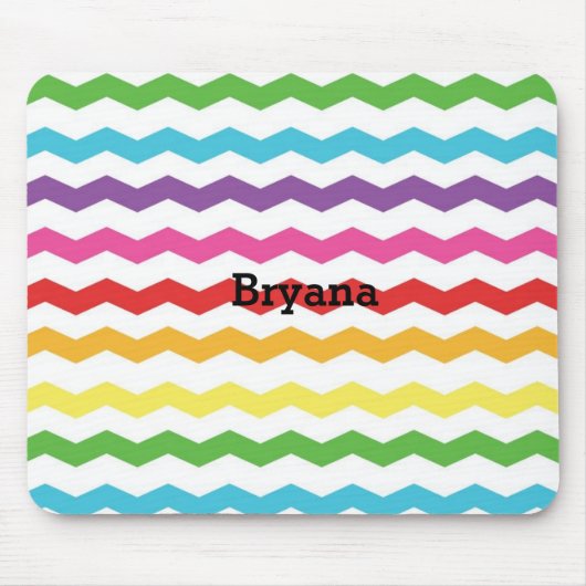 Regenbogen-Chevron-Muster Farbige benutzerdefinier Mousepad (Vorne)
