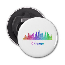 Regenbogen-Chicago-Skyline Flaschenöffner