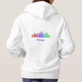 Regenbogen-Chicago-Skyline Hoodie (Rückseite)