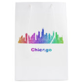 Regenbogen-Chicago-Skyline Mittlere Geschenktüte (Vorderseite)