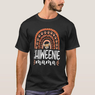 Regenbogen Chiweenie Mama Mutter Hund Besitzer Hau T-Shirt