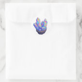 Regenbogen-Chrom-Kristall Runder Aufkleber (Tasche)