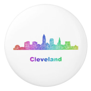 Regenbogen-Cleveland-Skyline Keramikknauf