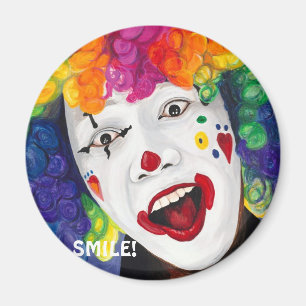 Regenbogen-Clown, LÄCHELN! Magnet