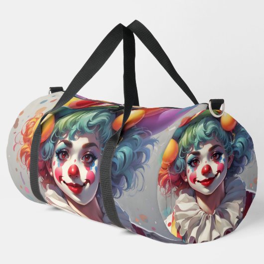 Regenbogen Clowns Spaß Glücklich Große Reisetasche Duffle Bag (Linke Ecke)