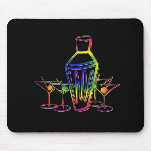 Regenbogen-Cocktails Mousepad (Vorne)