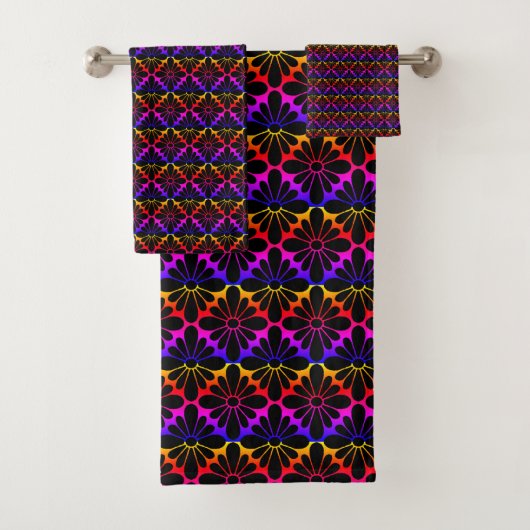 Regenbogen-Concho-Blumenmuster Badhandtuch Set (Insitu)