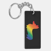 Regenbogen Corgi Schlüsselanhänger (Vorderseite links)