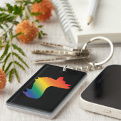 Regenbogen Corgi Schlüsselanhänger (Vorderseite rechts)