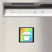 Regenbogen-Cupcake Magnet (In Situ (Geschirrspüler))