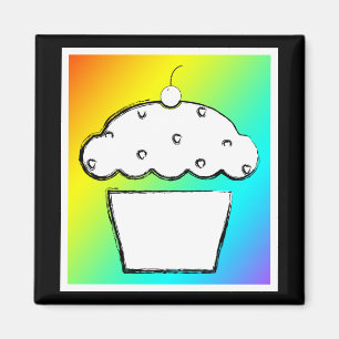 Regenbogen-Cupcake Magnet