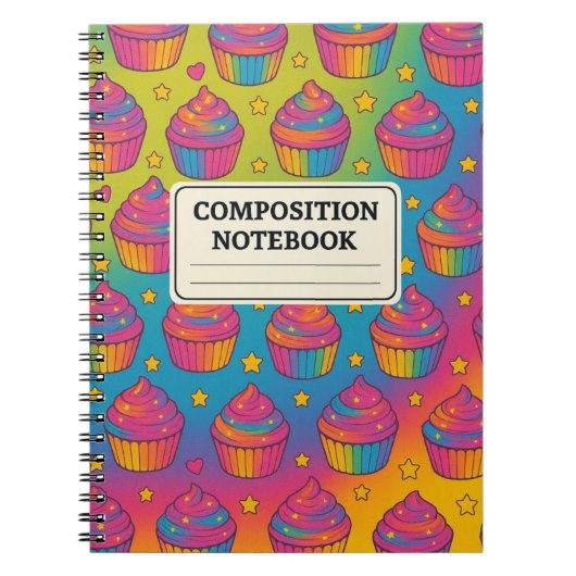 Regenbogen-Cupcake-Notizbuch Notizblock (Vorderseite)