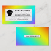 Regenbogen-Cupcake Visitenkarte (Vorne/Hinten)