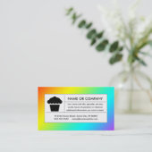Regenbogen-Cupcake Visitenkarte (Stehend Vorderseite)