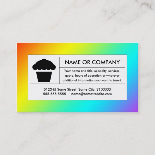 Regenbogen-Cupcake Visitenkarte (Vorderseite)