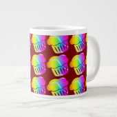 Regenbogen-Cupcakes Dk Rot Jumbo-Tasse (Vorderseite Rechts)